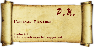 Panics Maxima névjegykártya